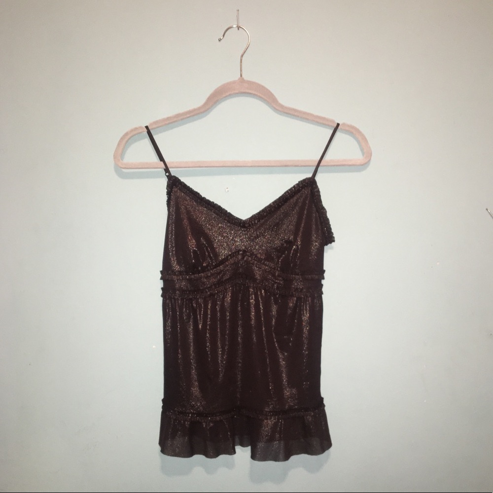 Glitter Mesh Babydoll Top